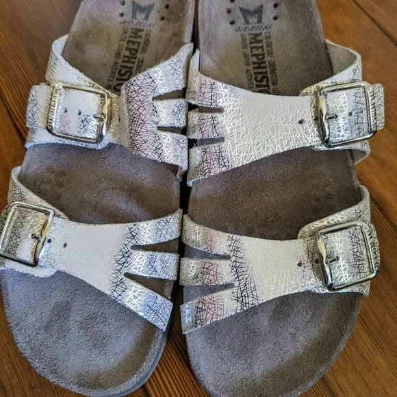 Women's Mephisto Helisa sandals, silver, exc condition - Picture 5 of 6
